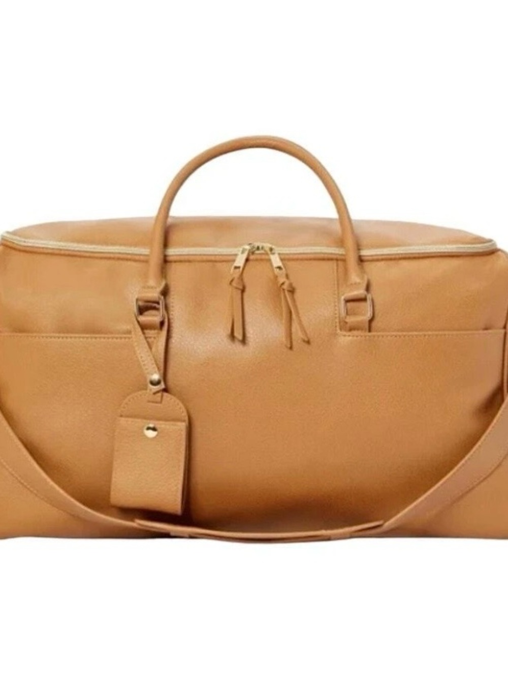 Justfab Garment Weekender Camel Duffle Travel Bag Luggage Vacation Pockets NWT